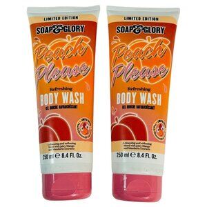 Soap & Glory Body Wash Peach Please 8.4oz Each Tube (2-Pack) Refreshing Gel